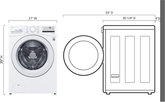 LG 4.5 Cu. Ft. White Front Load Washer-12