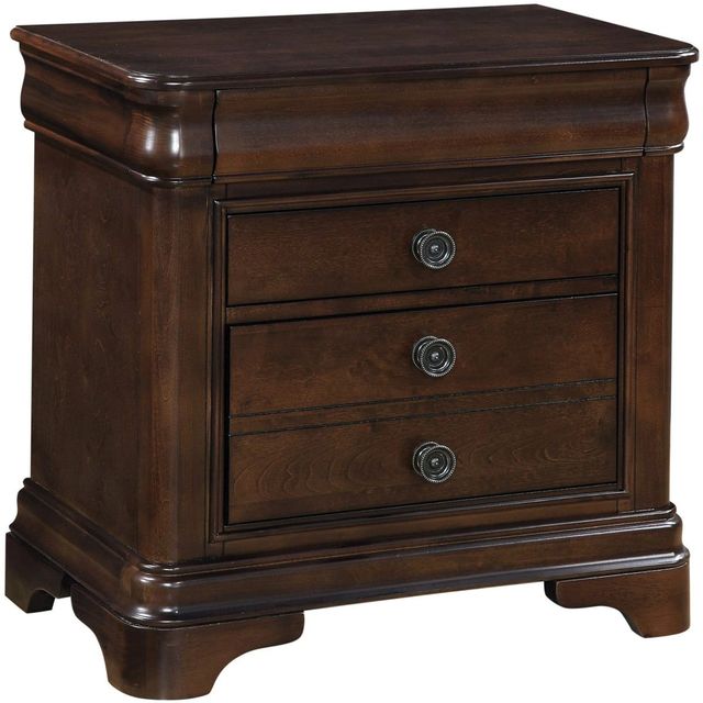 Elements International Cameron Cherry 3-Drawer Nightstand-0