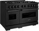 ZLINE Classic 48" Black Stainless Steel Pro Style Dual Fuel Range-3