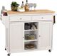 ACME Furniture Tullarick Natural/White Kitchen Cart-0