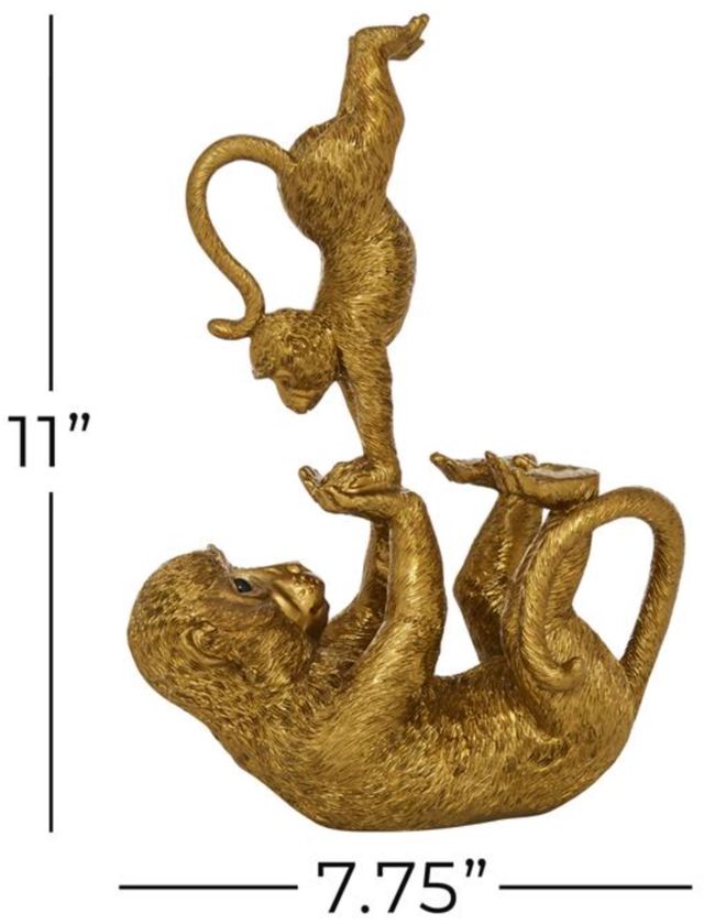 Deco Marche Gold 8” Monkey Sculpture-3