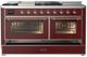 Ilve® Majestic III 60" Burgundy Pro Style Dual Fuel Liquid Propane Range with French Top and Copper Trim-2