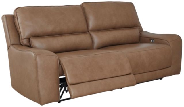 Signature Design by Ashley® Silverbrooke Caramel Power Reclining Sofa with Adjustable Headrest-2