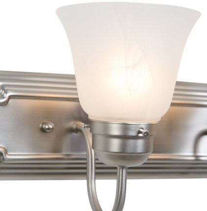 YHD Satin Nickel/White 2-Light Incandescent Bathroom Vanity Lighting-3