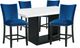 Elements International Valentino 5-Piece Black/Blue/White Counter Dining Set-0