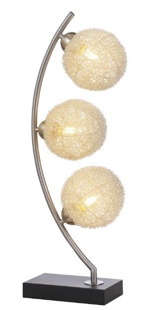 Coaster® Claudia Black/Chrome 30" Woven Spherical Metal Table Lamp -1