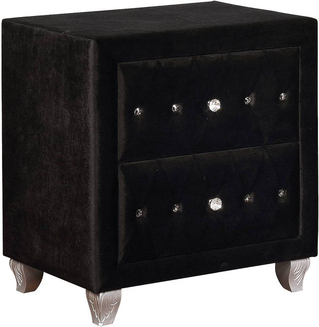 Coaster® Deanna 5-Piece Black Queen Upholstered Bedroom Set-2