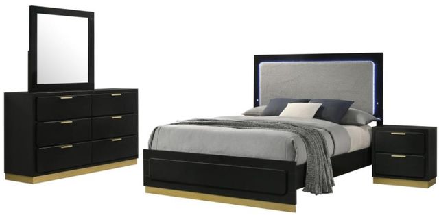 Coaster® Caraway 4-Piece Black Eastern King Bedroom Set-0