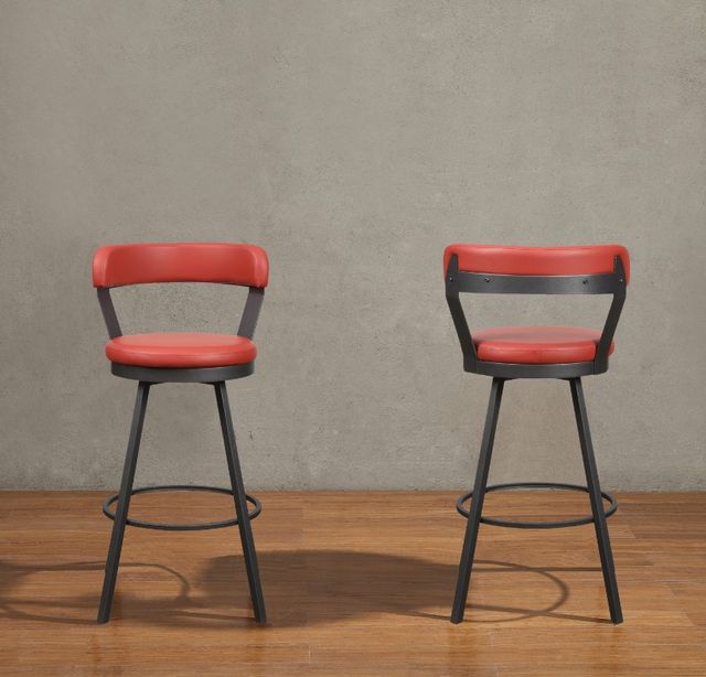 Homelegance® Appert Dark Gray/Red Swivel Pub Height Chair-1