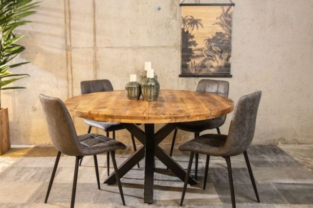 Jaipur Furniture Industrial Black/Brown 51" Dining Table-3