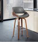 Armen Living Mona Walnut/Gray 26" Swivel Counter Stool-3