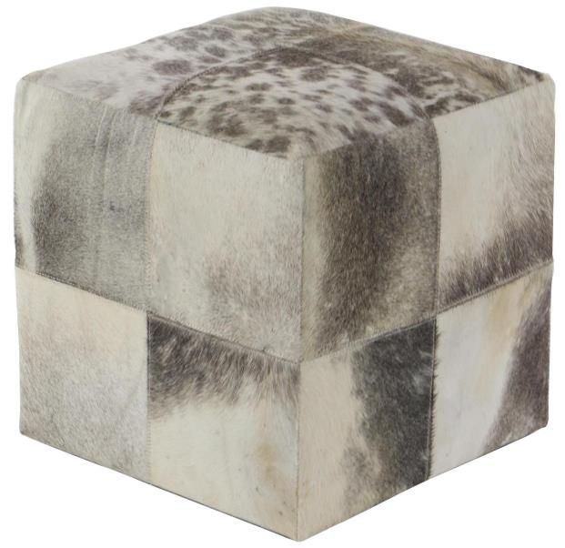 Deco Marche U Select Beige/Gray Patchwork Ottoman-2