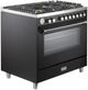 Verona® Ultima 36" Matte Black Pro Style Gas Range-1