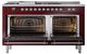 Ilve® Nostalgie II Noblesse 60'' Burgundy Pro Style Dual Fuel Range with Chrome Trim-2