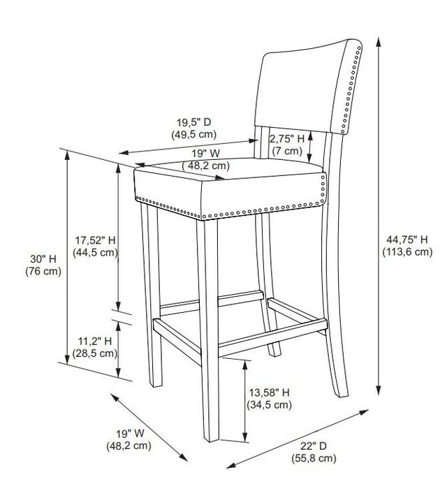 Linon Corey Black Bar Stool-2