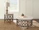 Steve Silver Co. Roland White End Table with Bronze Base-1