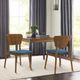 Armen Living Kalia 2-Piece Blue/Walnut Dining Side Chair Set-1