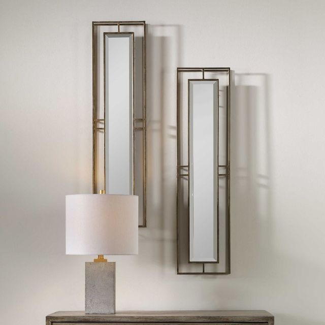 Uttermost® Rutledge 2-Piece Antique Gold Mirror Set-1
