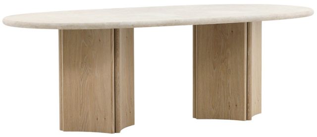 Dovetail Furniture Oja Cream Dining Table with Natural Wash Base-0