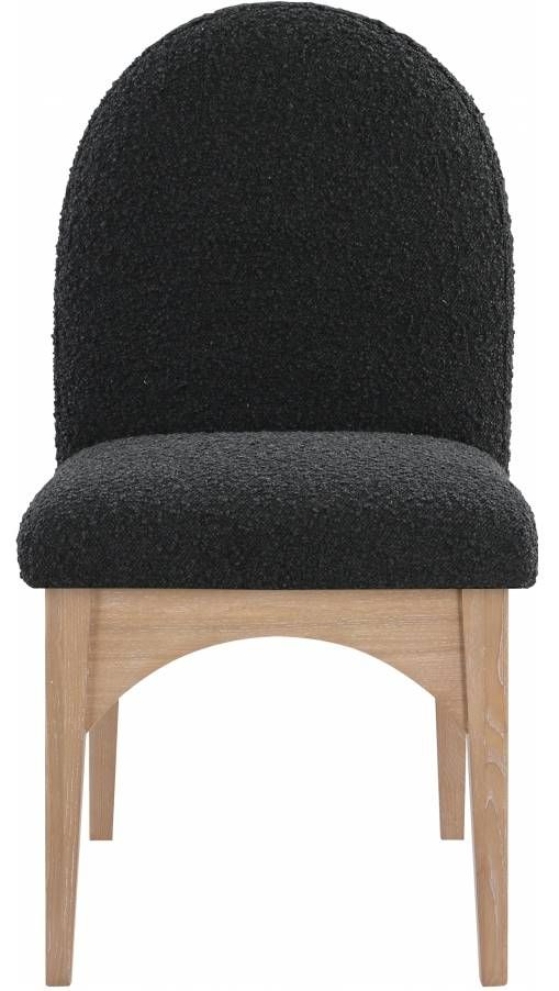Meridian Furniture Waldorf Black/Natural Boucle Upholstered Dining Chair-1
