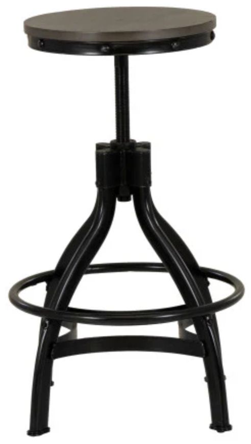 Powell® Haywood Dark Gunmetal/Gray Adjustable Backless Stool -4