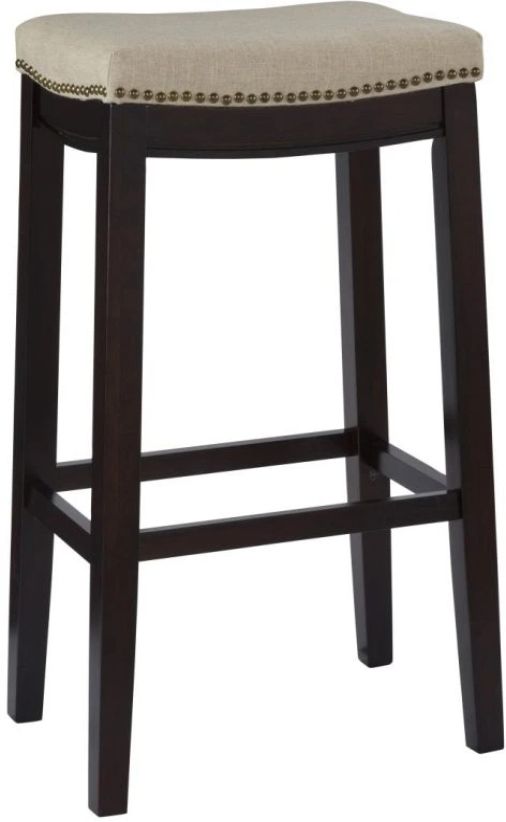 Linon Claridge Dark Walnut Bar Stool-0