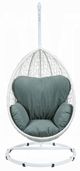 ACME Furniture Simona Green/White Metal/Wicker Outdoor Hanging Chair and Stand-1