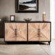 Furniture of America® Lakeside Black/Natural Cabinet-0