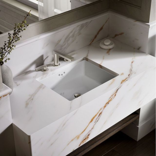 Kohler Kathryn® White 19.75" Rectangular Undermount Bathroom Sink with Glazed Underside-2