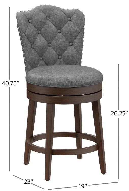 HH2 Home Edenwood Chocolate Brown/Smoke Gray Bar Stool-2