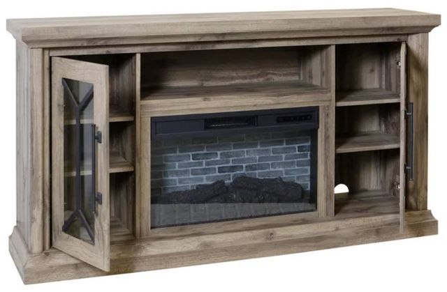 StyleCraft Brown Media Fireplace Cabinet-1