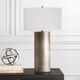 Uttermost® V-Groove Dark Steel Gray Table Lamp-1