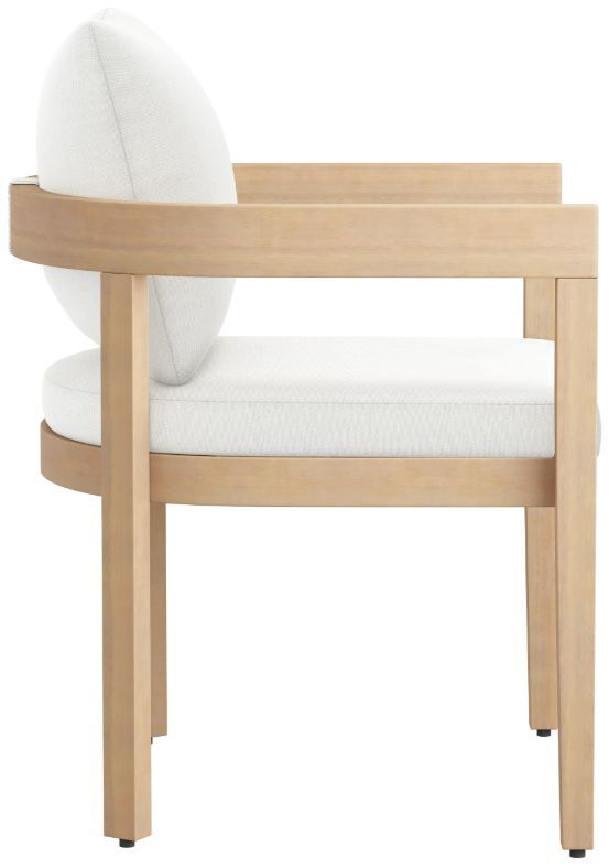New Classic® Home Furnishings Wesley White Acacia/Fabric Outdoor Patio Side Chair-3