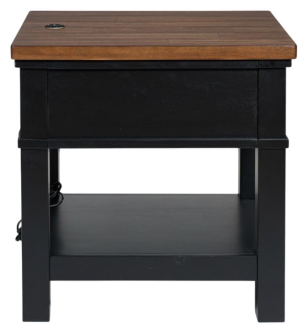 Signature Design by Ashley® Wildenauer Brown End Table with Black Base-3