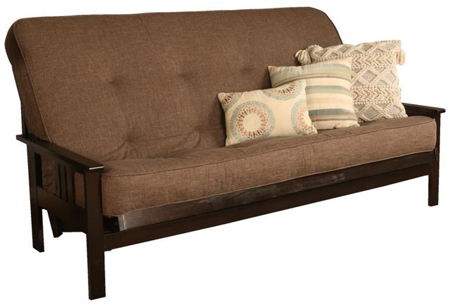 Kodiak Furniture Monterey Linen Cocoa/Espresso Queen Futon with Mattress-0
