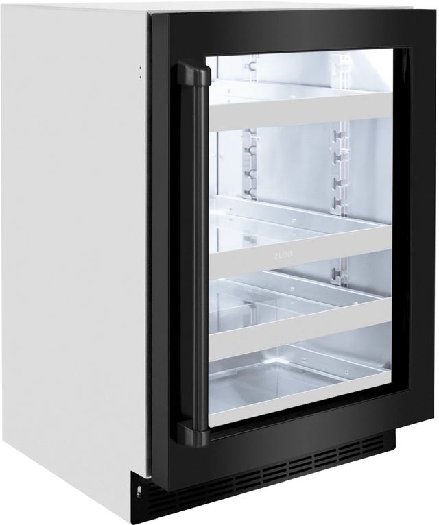 ZLINE Touchstone 24" 5.2 Cu. Ft. Stainless Steel Beverage Center with Black Stainless Steel Glass Door-3