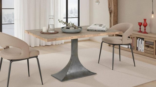 Nest Home Collections Makenzie Medium Gray Dining Table with Iron Base-1