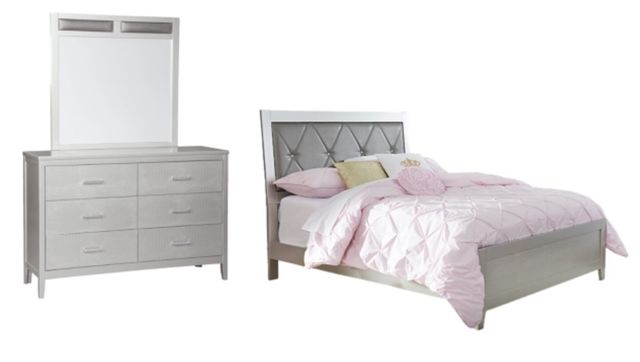Signature Design by Ashley® Olivet 3-Piece Silver Full Panel Bed Set-0
