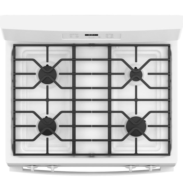 GE® 30" White Freestanding Gas Range-3
