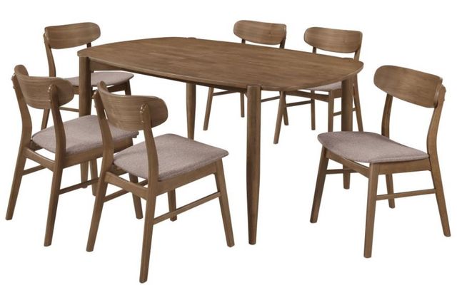 Coaster® Dortch 7-Piece Walnut Oval Dining Set -0