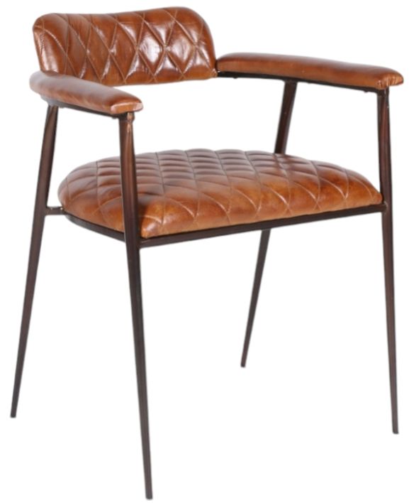 Home Trends & Design Wellington Antique Saddle Dining Arm Chair-0
