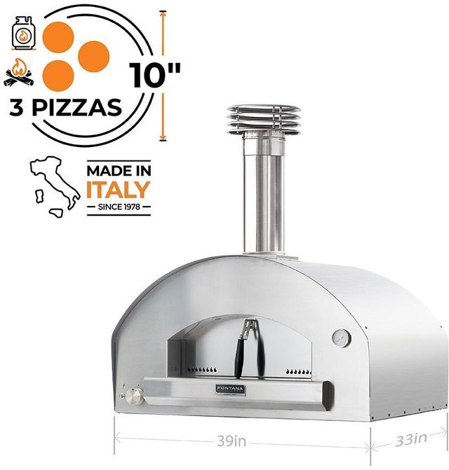 Fontana Forni Firenze 39" Stainless Steel Pizza Oven -3