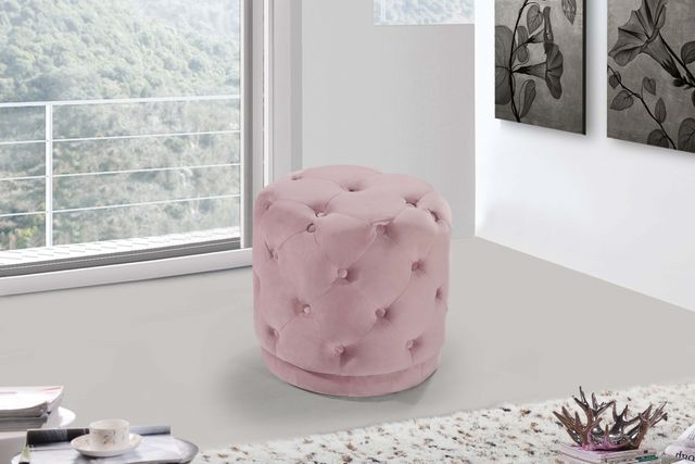 Meridian Furniture Harper Pink Velvet Stool-1