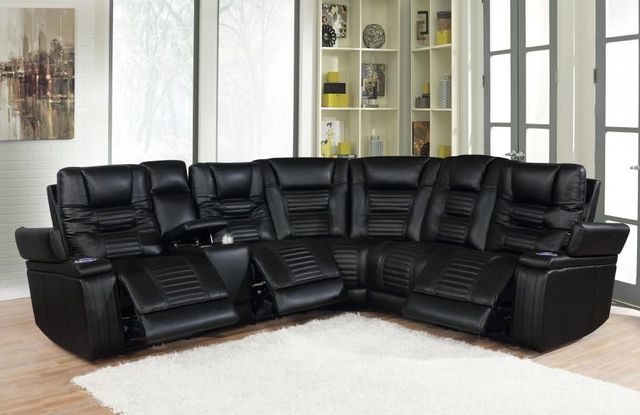 Coaster® Zane 6-Piece Black Power Reclining Sectional-3