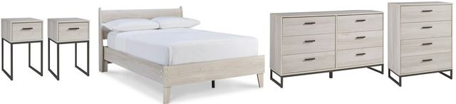 Signature Design by Ashley® Socalle 5-Piece Natural Full Panel Platform Bed Set-0
