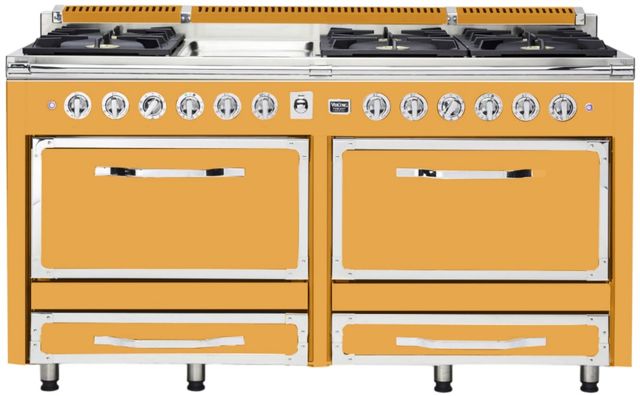 Viking® Tuscany 66" Daffodil Pro Style Dual Fuel Range with 2 Induction-0