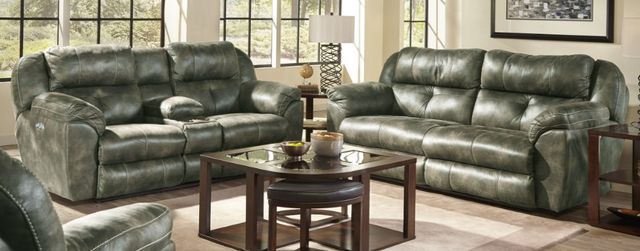 American Wholesale Furniture Ferrington Steel Power Dual Reclining Loveseat with Headrest-2