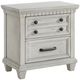 Elements International McCoy Antique White Nightstand-0