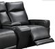 Leather Italia™ Royce Valley Black Power Reclining Loveseat with Console-1