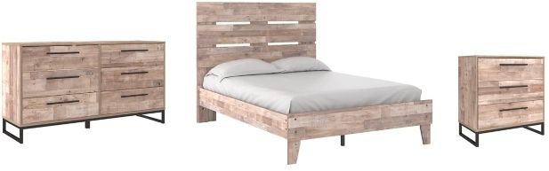 Signature Design by Ashley® Neilsville 3-Piece Whitewash Full Platform Panel Bed Set-0